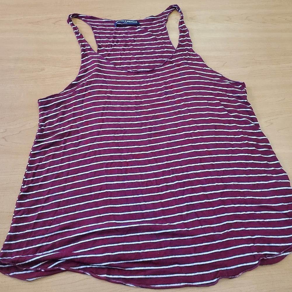 Brandy Melville maroon striped racer back tank